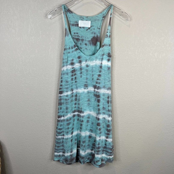 Zadig & Voltaire Tank Dress Women's Small Blue Tie Dye Linen Scoop Neck Pullover - Picture 1 of 12